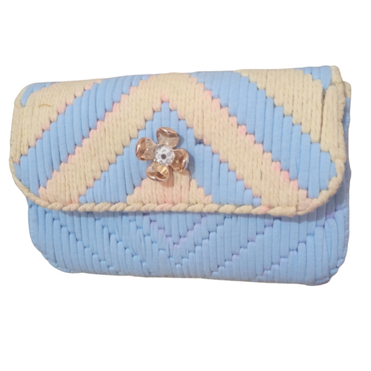 virsa bag navy light blue and skin colour canvas bag for women clutch