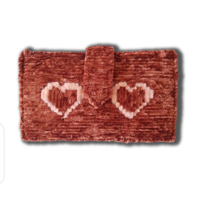 virsa bag, canvas clutch pouch , women wallet , new generation heart shape design