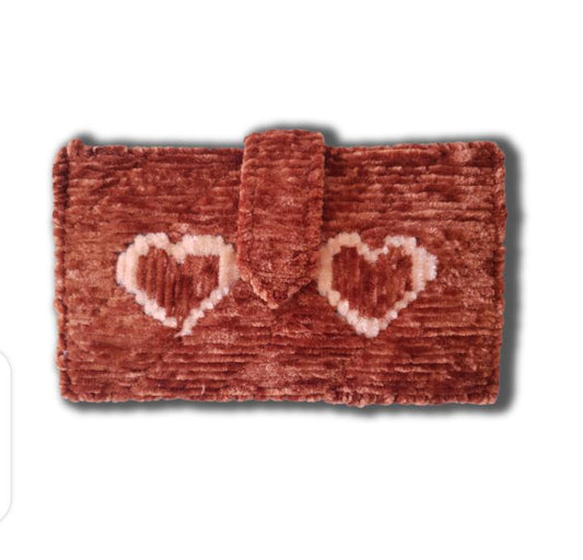virsa bag, canvas clutch pouch , women wallet , new generation heart shape design